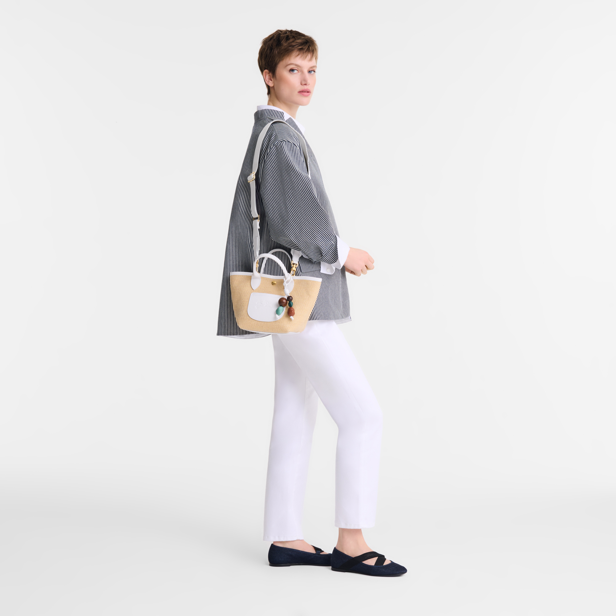 Le Pliage Collection XS Basket Bag White - Canvas